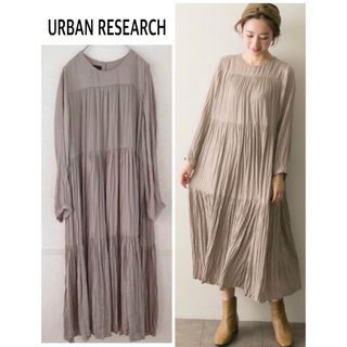 URBAN RESEARCH - URBAN RESEARCH プリーツティアードワンピ ベージュ 美品