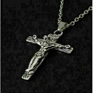 【N071】ネックレス　メンズ　シルバー　クロス　十字架　アクセサリー(ネックレス)