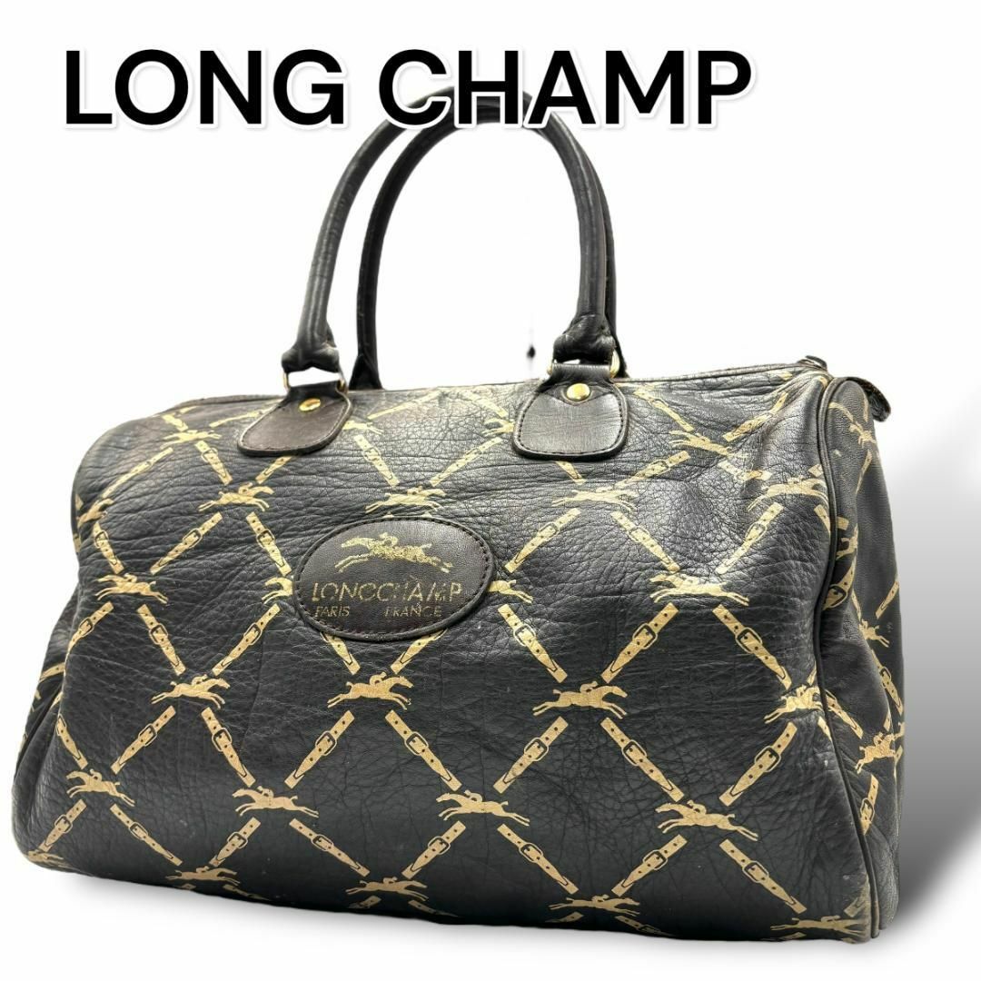 LONGCHAMP(ロンシャン)のロンシャン　ハンドバッグ　ミニボストンバッグ　ブラウン　レザー　A274 レディースのバッグ(ハンドバッグ)の商品写真