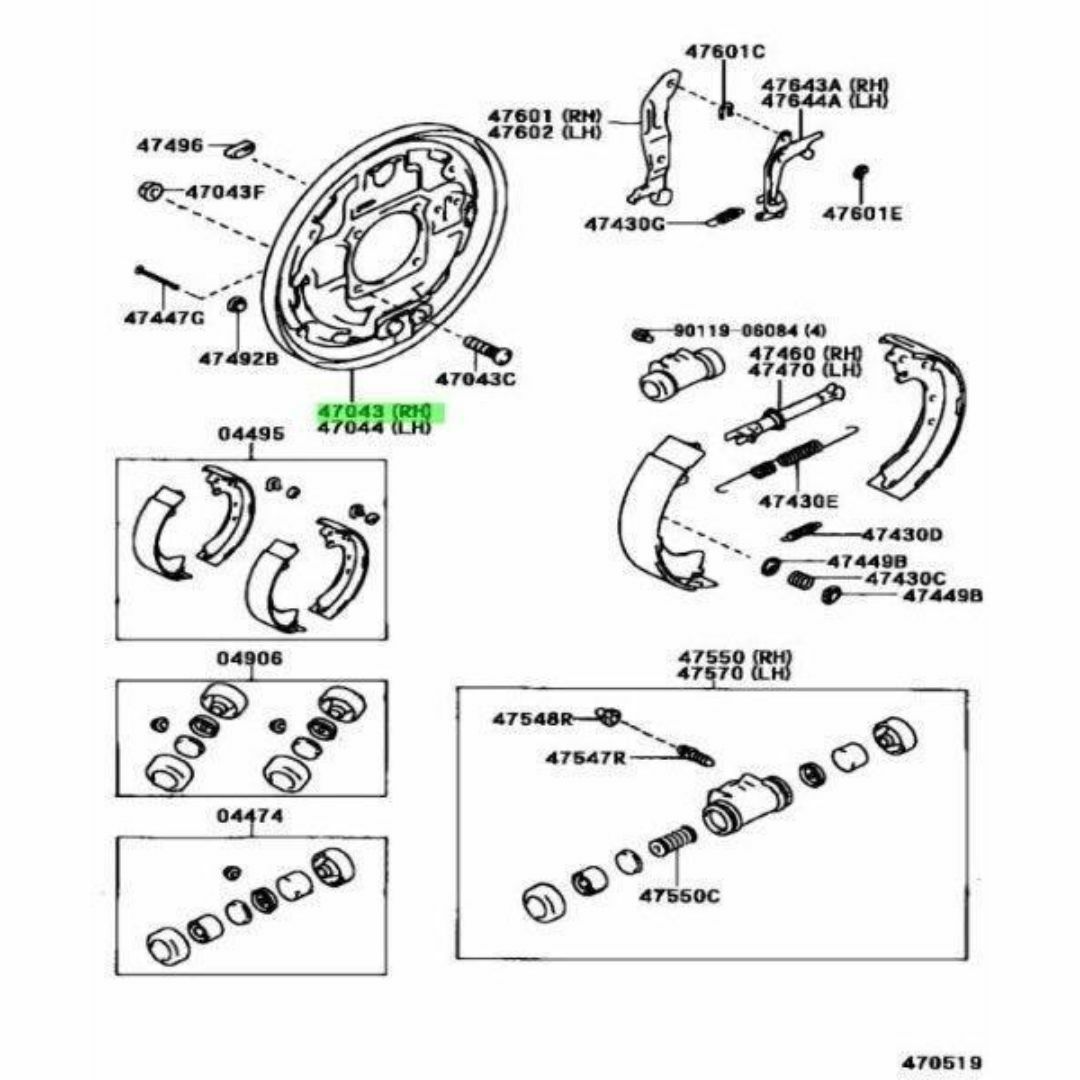 トヨタ(トヨタ)のトヨタ 純正 ハイラックス 4ランナー ブレーキバッキング プレート リア 右 自動車/バイクの自動車(車種別パーツ)の商品写真