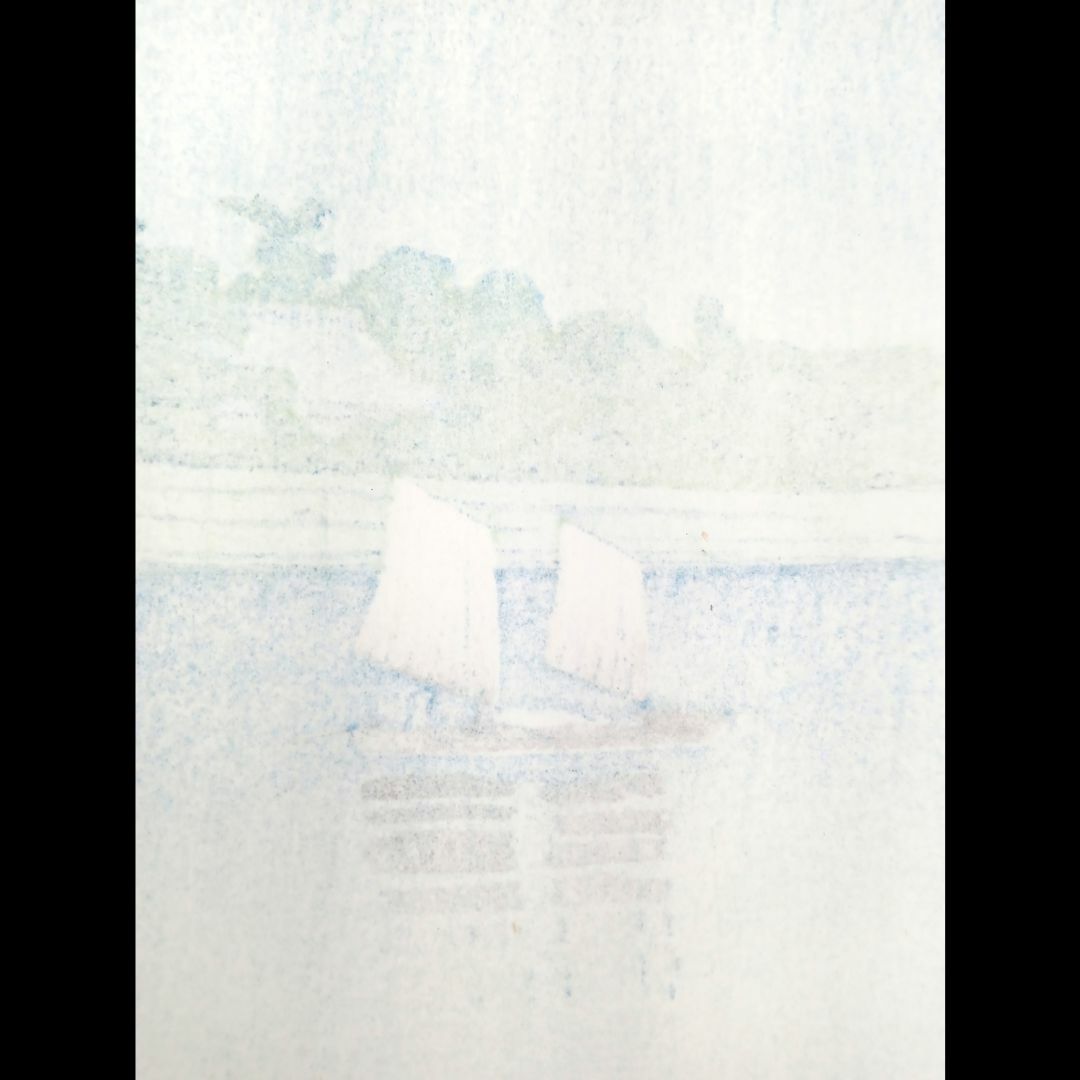 【真作】後摺り木版画　川瀬巴水 作　1932年時版木使用「五月雨　荒川」 エンタメ/ホビーの美術品/アンティーク(版画)の商品写真