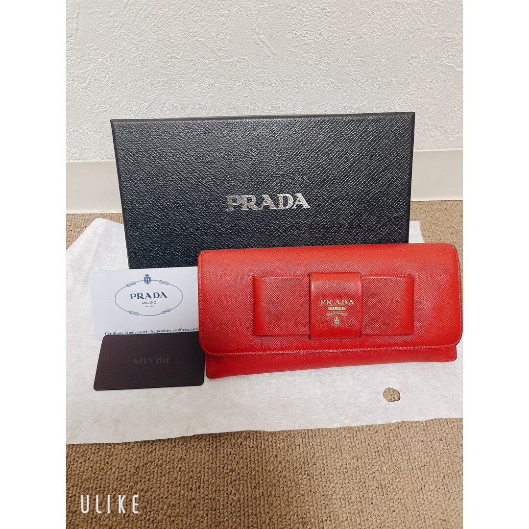 PRADA(プラダ)のPRADA プラダ 長財布　サフィアーノ　ピオニー　正規品　リボン　折財布 レディースのファッション小物(財布)の商品写真