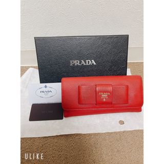 プラダ(PRADA)のPRADA プラダ 長財布　サフィアーノ　ピオニー　正規品　リボン　折財布(財布)