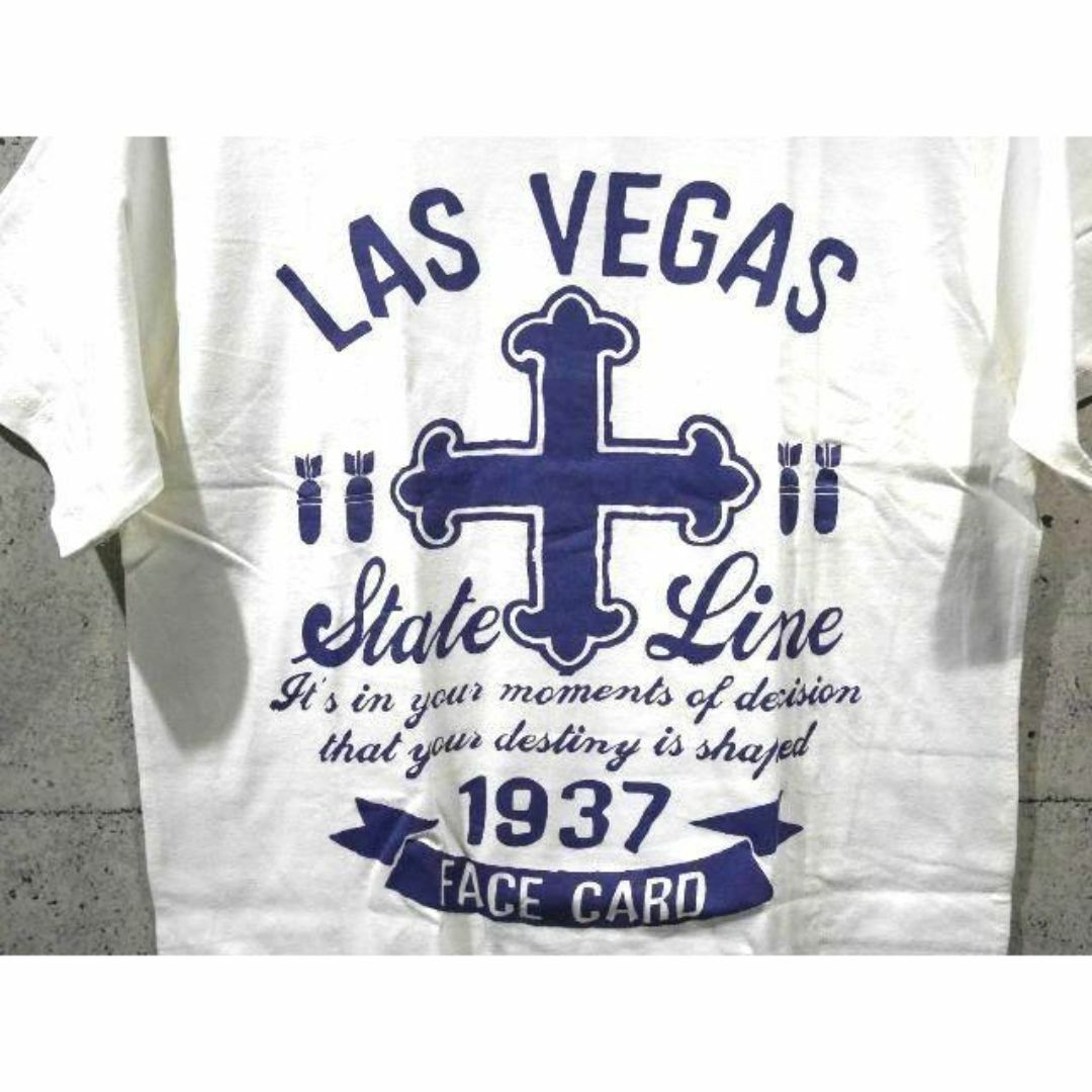 【新品/送料込】Ｍ★アメカジ LAS VEGAS クロスデザイン Tシャツ★ メンズのトップス(Tシャツ/カットソー(半袖/袖なし))の商品写真