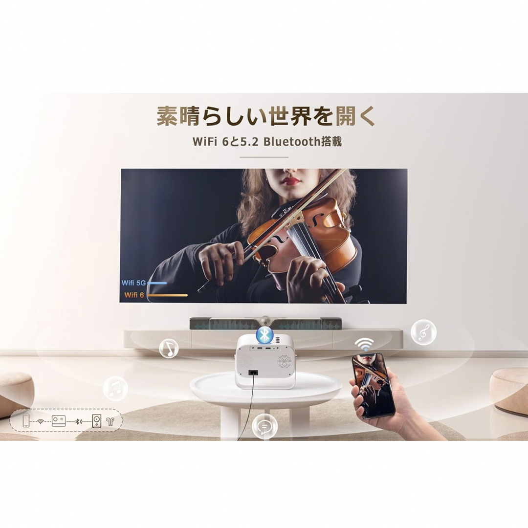 プロジェクター　MINI VIDEO PROJECTOR スマホ/家電/カメラのテレビ/映像機器(プロジェクター)の商品写真