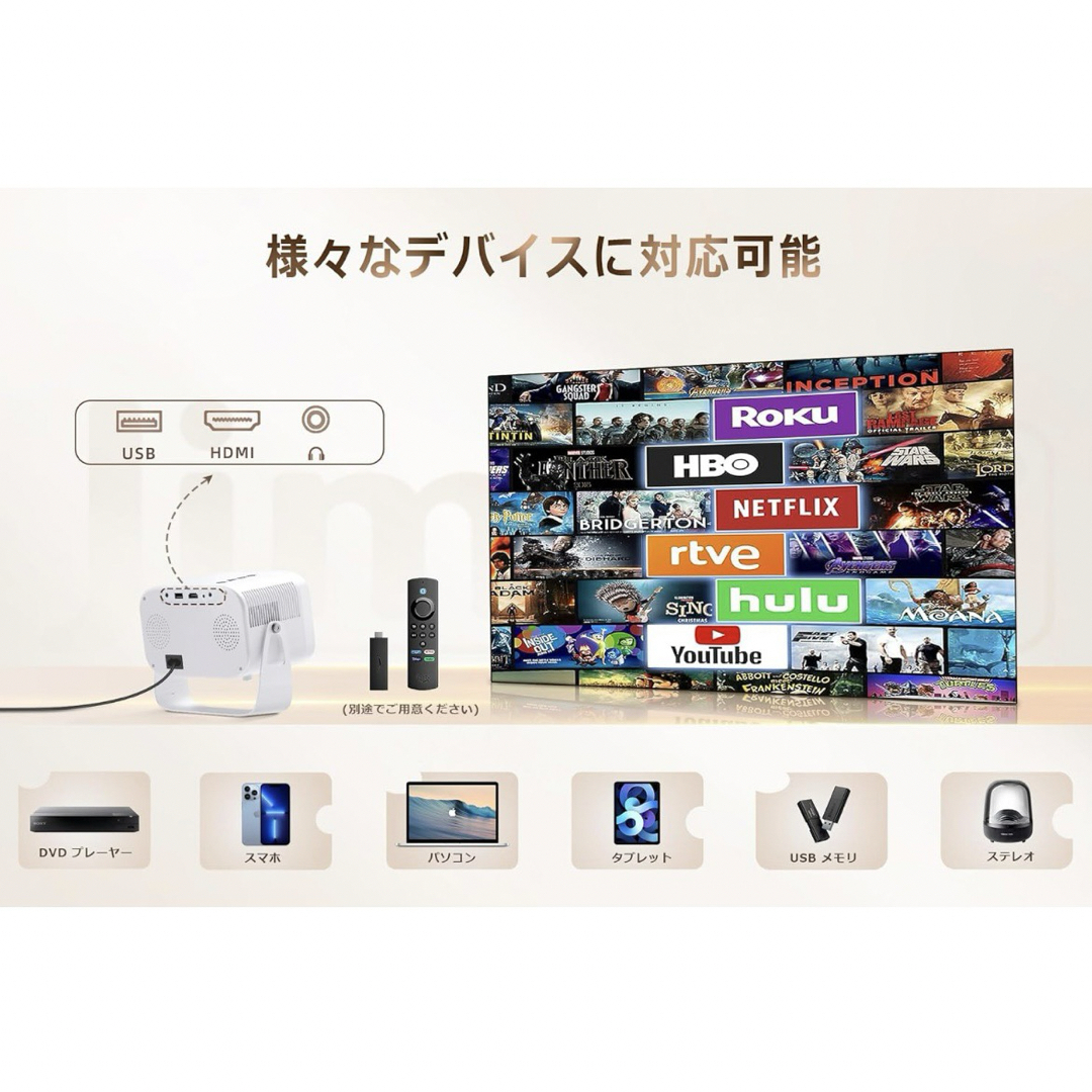 プロジェクター　MINI VIDEO PROJECTOR スマホ/家電/カメラのテレビ/映像機器(プロジェクター)の商品写真