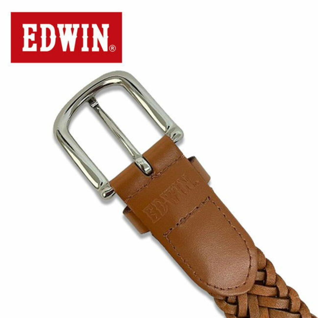 ダークブラウン EDWIN エドウイン 1215 レザーメッシュベルト メンズのファッション小物(ベルト)の商品写真