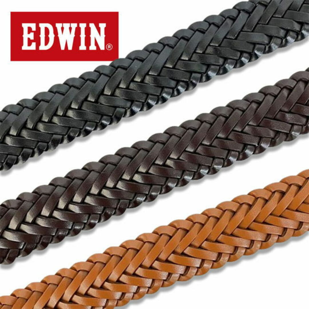 ブラウン EDWIN エドウイン 1215 レザーメッシュベルト  メンズのファッション小物(ベルト)の商品写真