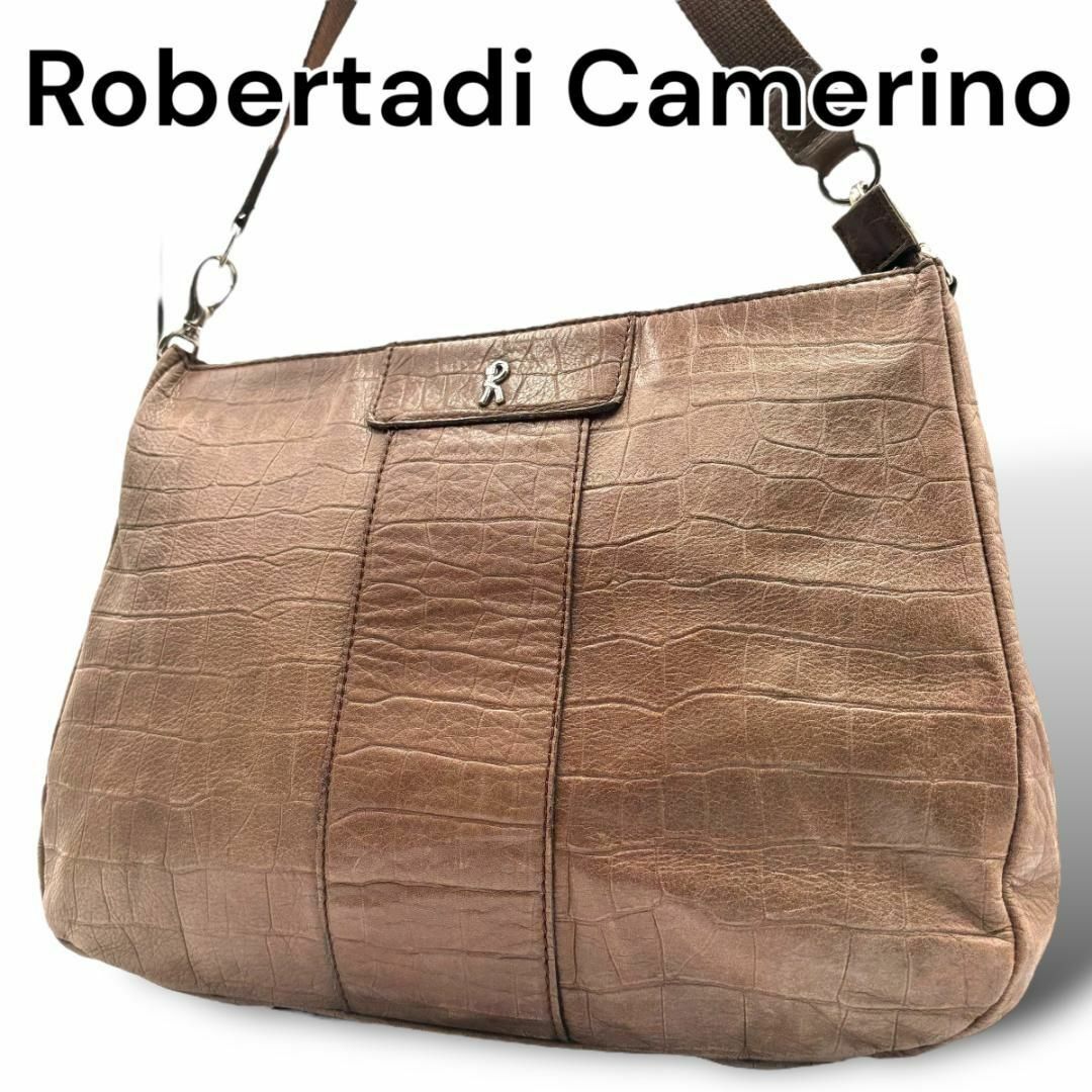 ROBERTA DI CAMERINO(ロベルタディカメリーノ)のロベルタ・ディ・カメリーノ　ショルダーバッグ　ブラウン　レザー　K026 レディースのバッグ(ショルダーバッグ)の商品写真