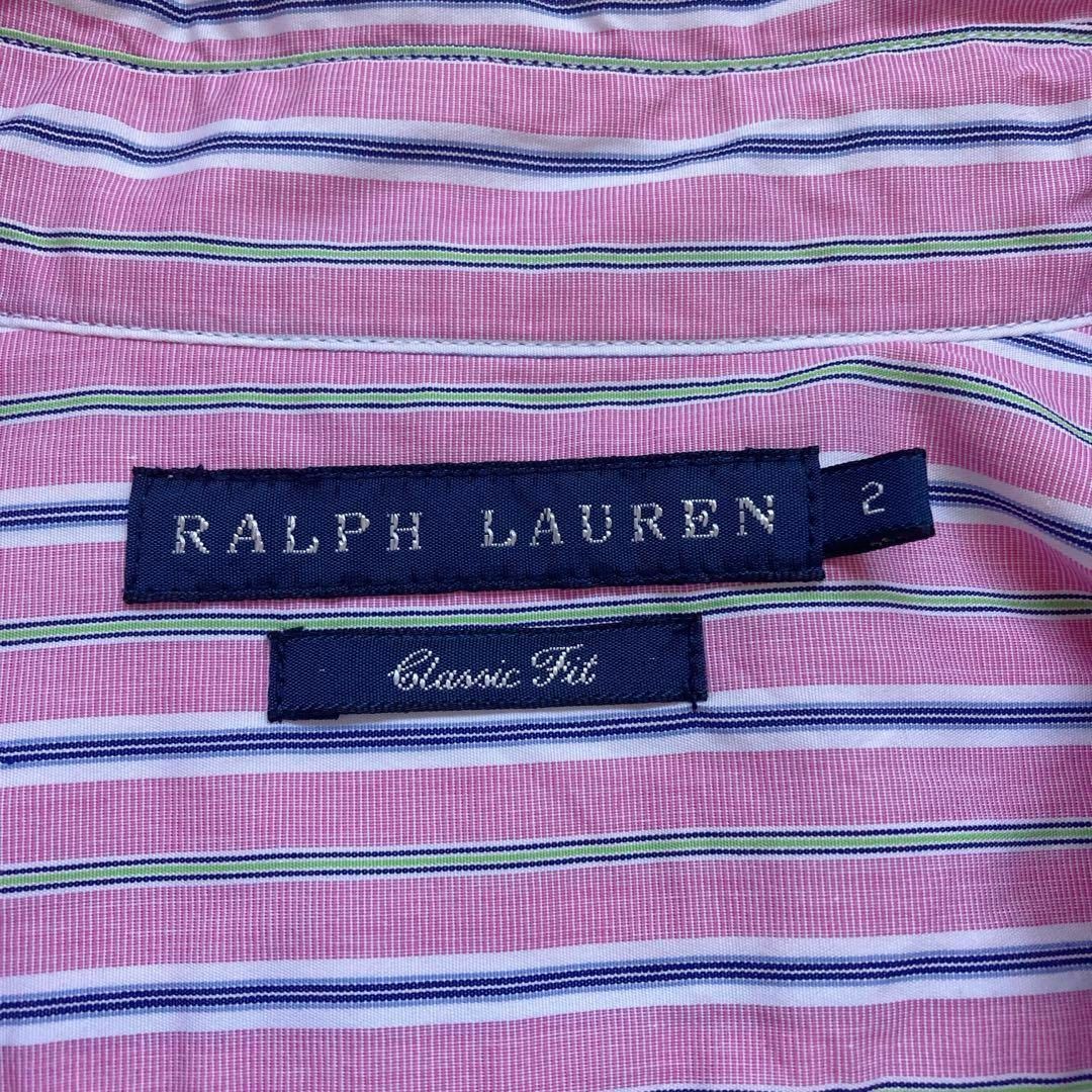 Ralph Lauren(ラルフローレン)のラルフローレン クラシックフィット 長袖シャツ ストライプ  ピンク レディースのトップス(シャツ/ブラウス(長袖/七分))の商品写真