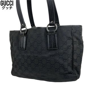 グッチ(Gucci)の✨良品　GUCCI ハンドバッグ GG柄　ブラック　黒　手提げ　113019(ハンドバッグ)