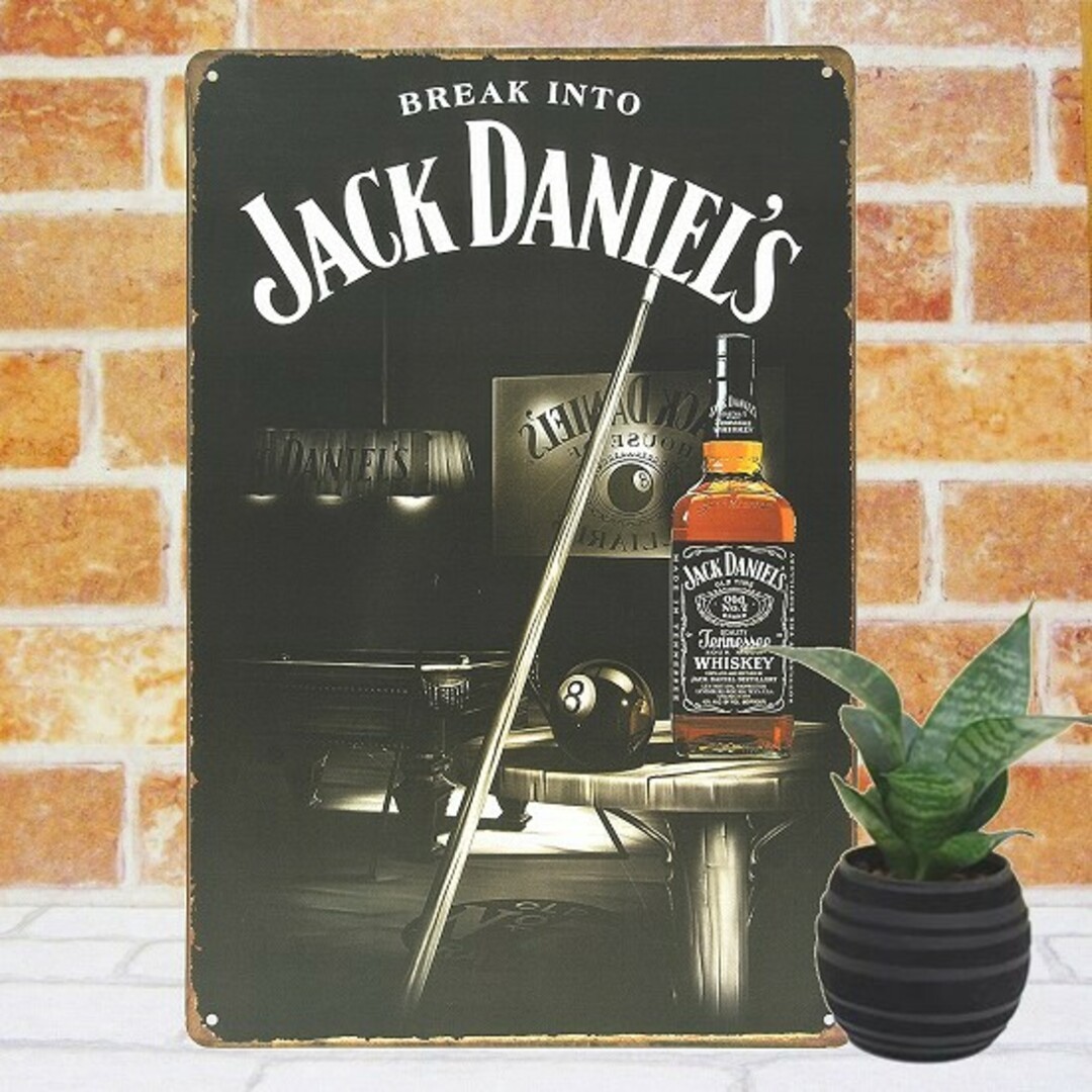 JACK DANIEL'S(ジャックダニエル)のデザイン看板A4】ジャックダニエル ビリヤード★ウイスキーBarバーお酒ポスター インテリア/住まい/日用品のインテリア小物(その他)の商品写真