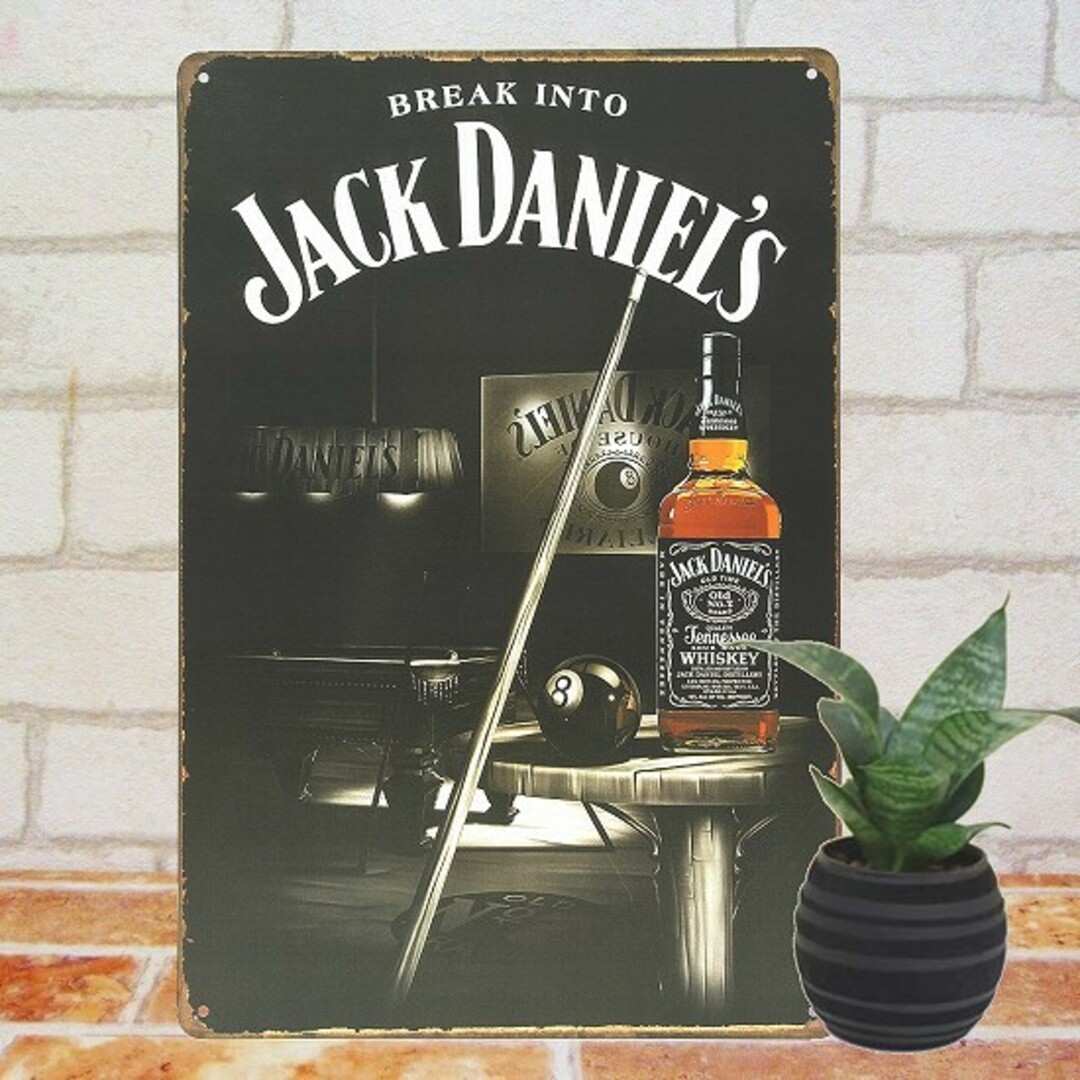 JACK DANIEL'S(ジャックダニエル)のデザイン看板A4】ジャックダニエル ビリヤード★ウイスキーBarバーお酒ポスター インテリア/住まい/日用品のインテリア小物(その他)の商品写真