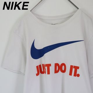 ナイキ(NIKE)の【ビッグスウォッシュ】ナイキ／Tシャツ　ビッグロゴ　Mサイズ　白Tシャツ　古着(Tシャツ/カットソー(半袖/袖なし))