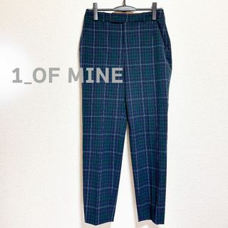 ユナイテッドアローズグリーンレーベルリラクシング(UNITED ARROWS green label relaxing)の1_OF MINE　パンツ　チェック　緑　ネイビー　テーパード(カジュアルパンツ)