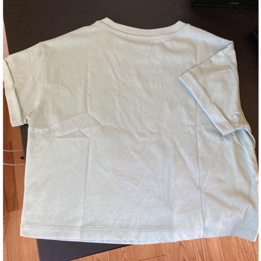 UNIQLO(ユニクロ)のエアリズムコットン クロップドTシャツ キッズ/ベビー/マタニティのキッズ服女の子用(90cm~)(Tシャツ/カットソー)の商品写真