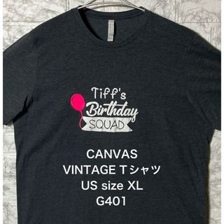 ヴィンテージ(VINTAGE)のUSA アメリカ古着 ビンテージCANVAS XLsize ダークグレーTシャツ(Tシャツ/カットソー(半袖/袖なし))