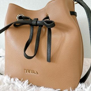 フルラ(Furla)の【美品】FURLA フルラ コスタンザ ショルダーバッグ レザー ブラウン 黒(ショルダーバッグ)