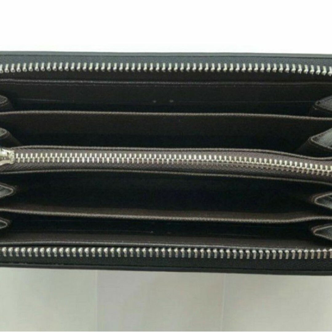 カーボンレザー　ブラック メンズのファッション小物(長財布)の商品写真
