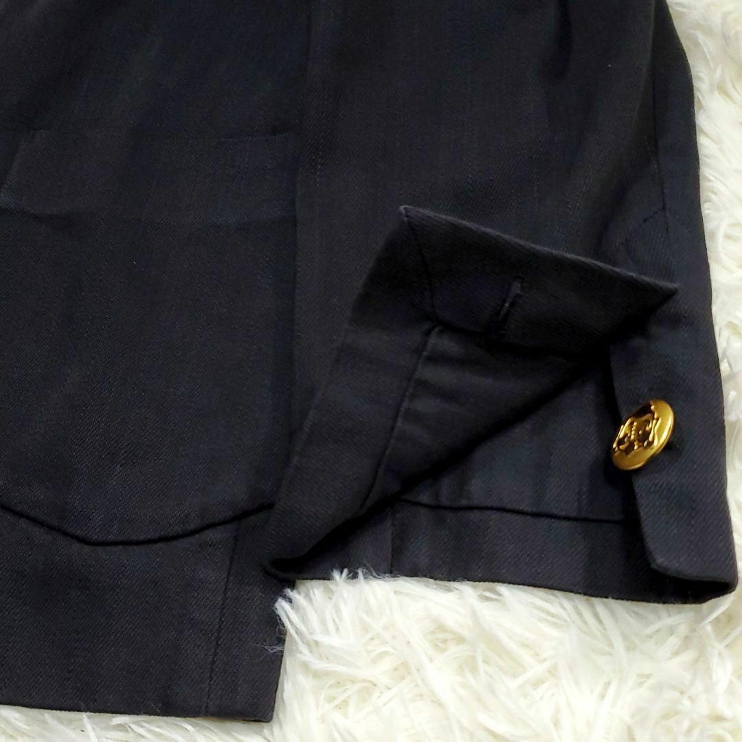EVISU(エビス)の美品 L エビス 背抜き コットン100 テーラードジャケット 黒 ロゴ金ボタン メンズのジャケット/アウター(テーラードジャケット)の商品写真
