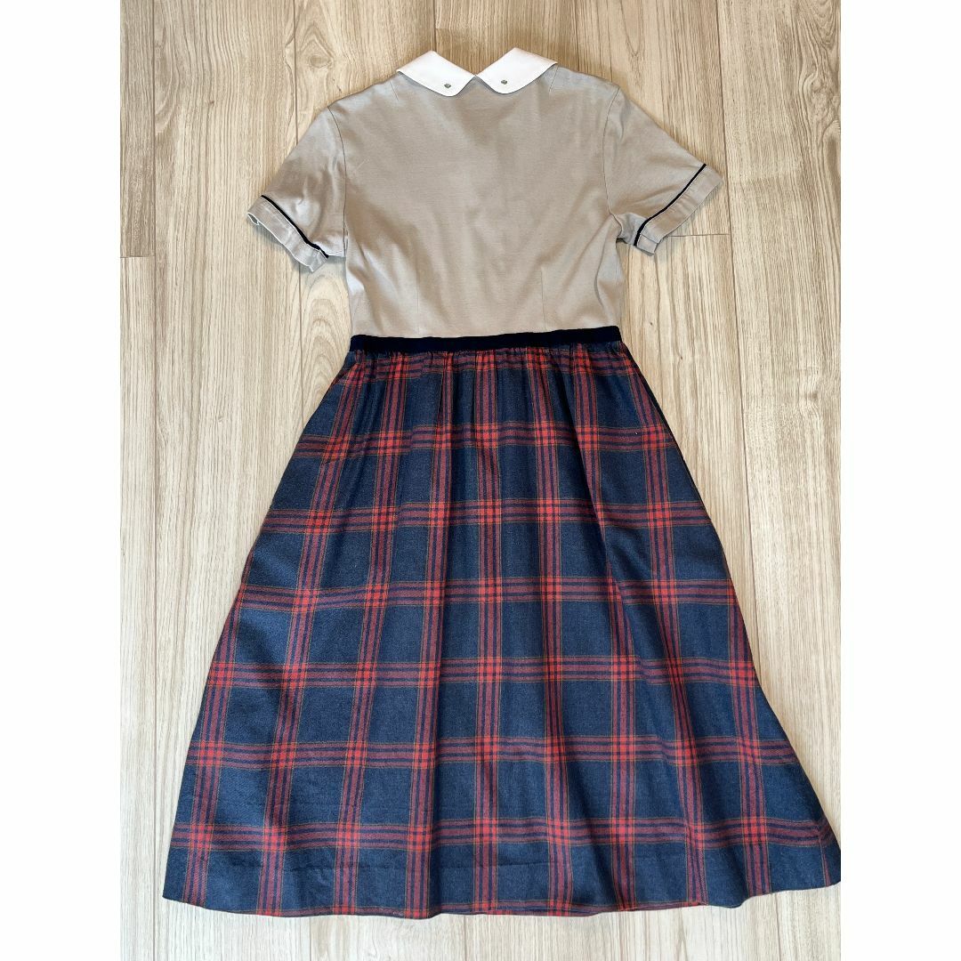 ☆美品☆145cmマムエモア・半袖前開きワンピース（グレー） キッズ/ベビー/マタニティのキッズ服女の子用(90cm~)(ワンピース)の商品写真