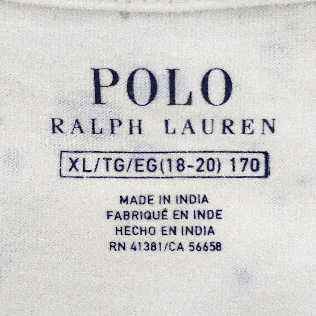 POLO RALPH LAUREN(ポロラルフローレン)の美品 ポロラルフローレン 刺繍 ロゴ ペイント 総柄 ホワイト 半袖 Tシャツ メンズのトップス(Tシャツ/カットソー(半袖/袖なし))の商品写真