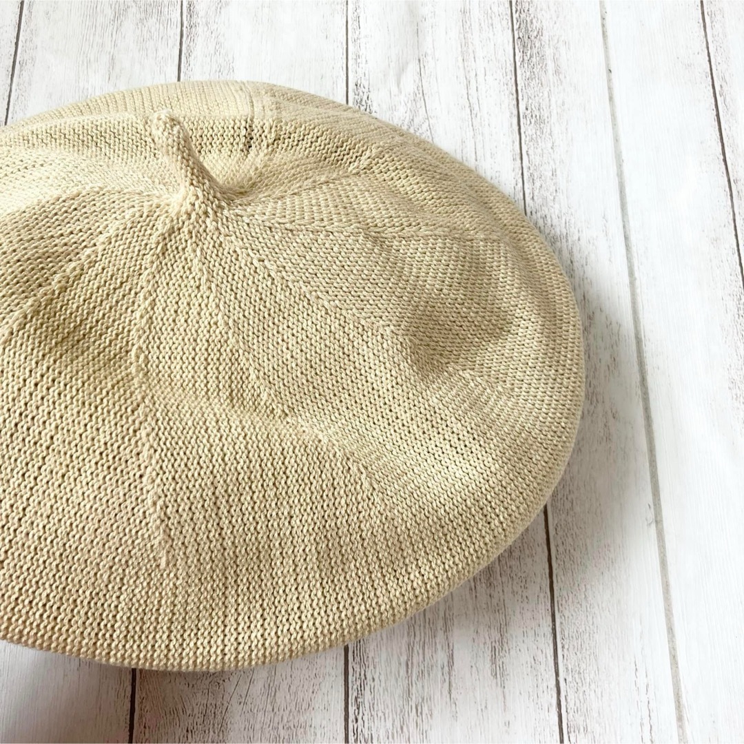 新品  ベレー帽 アイボリー 大人可愛い 涼しい  春夏  ナチュラルカラー レディースの帽子(ハンチング/ベレー帽)の商品写真