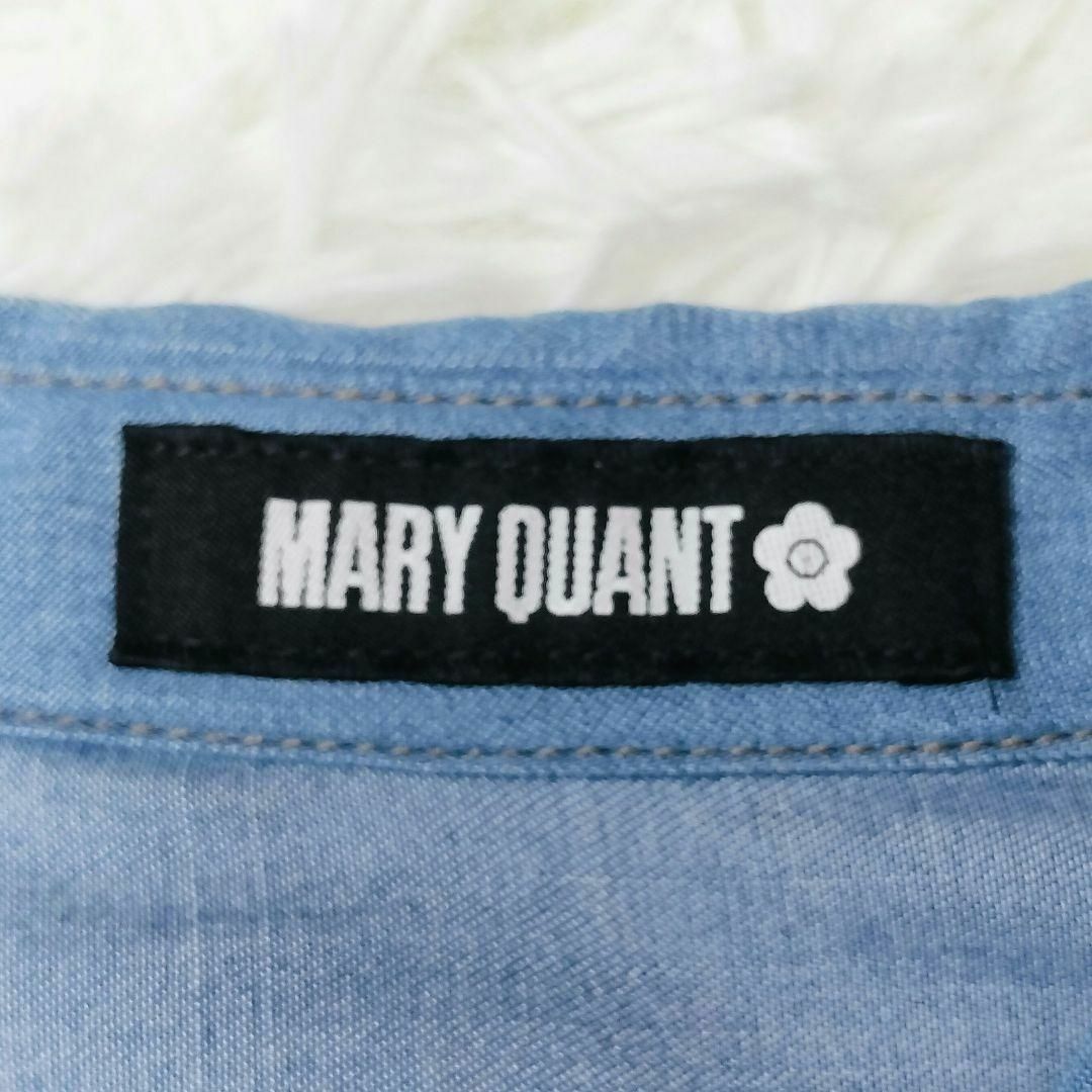 MARY QUANT(マリークワント)の【極美品】マリークワント ジップアップデニムシャツ ワンピース ライトブルー M レディースのワンピース(ひざ丈ワンピース)の商品写真