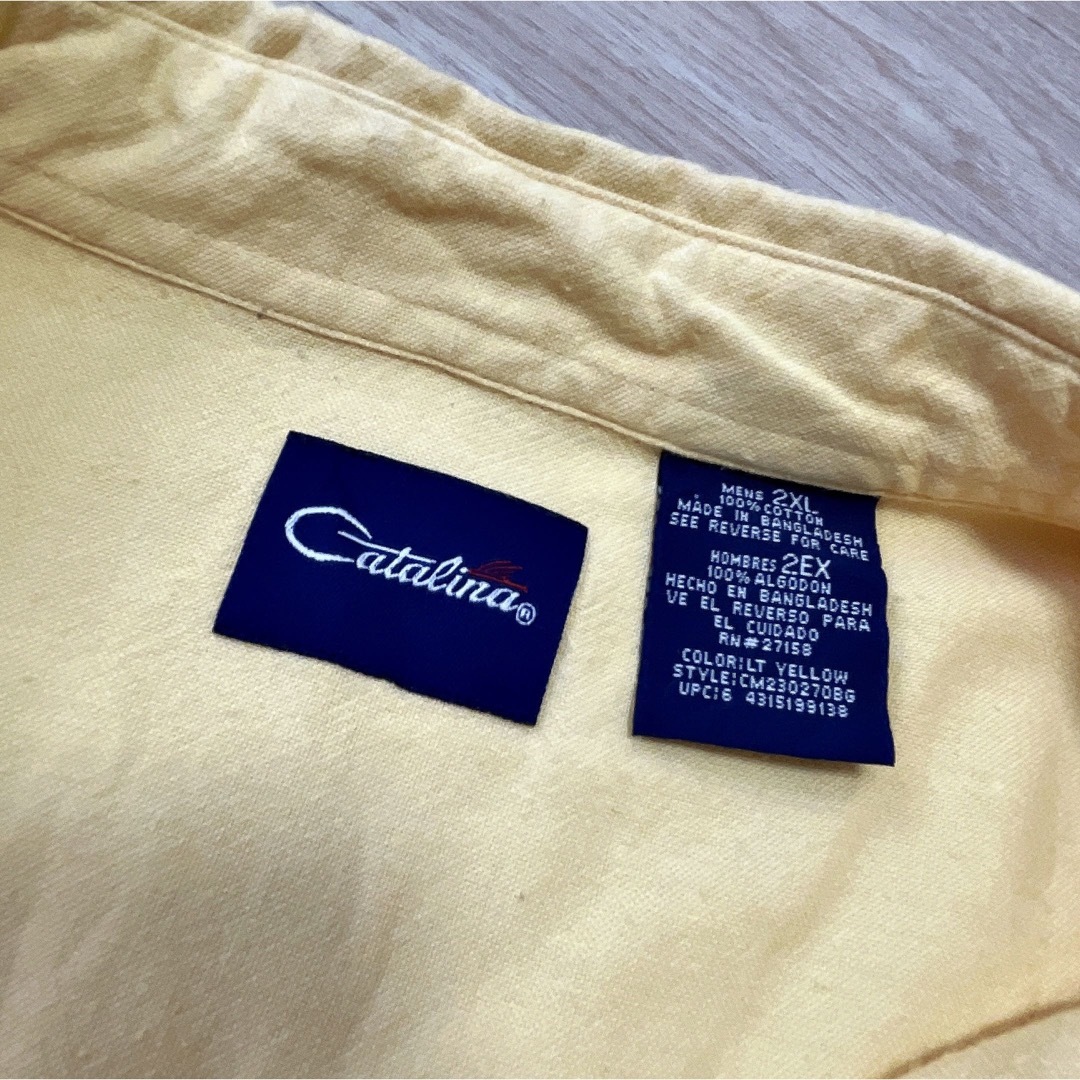 shirts(シャツ)のUSA古着　Catalina　半袖シャツ　XXLサイズ　イエロー　黄色　コットン メンズのトップス(シャツ)の商品写真