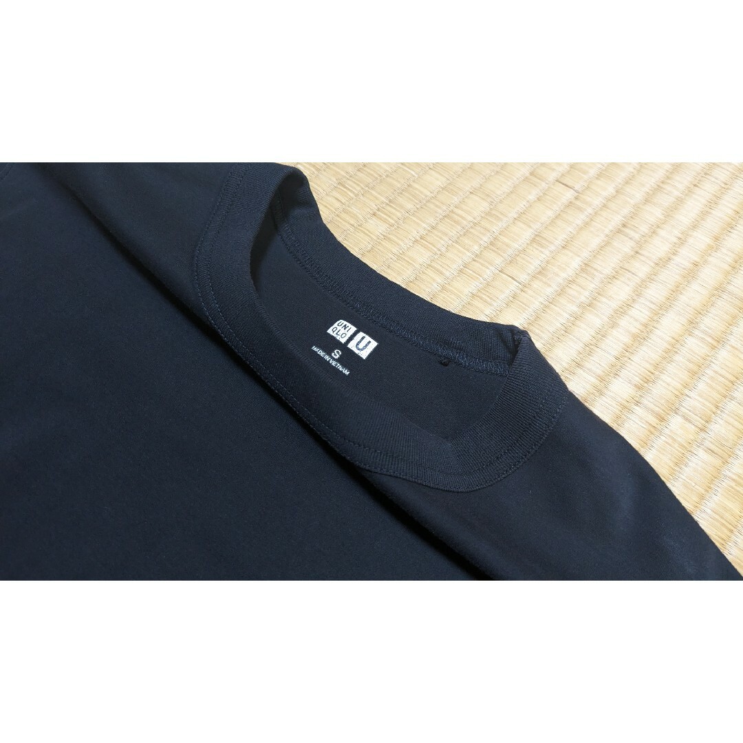 UNIQLO(ユニクロ)の大人気色ブラック★ クルーネックTワンピース Tシャツ UNIQLO Sサイズ レディースのワンピース(ひざ丈ワンピース)の商品写真