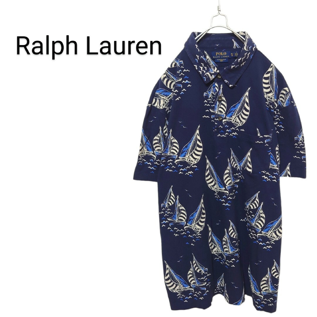 POLO RALPH LAUREN(ポロラルフローレン)の【Ralph Lauren】総柄ポロシャツ ヨット A-1935 メンズのトップス(ポロシャツ)の商品写真