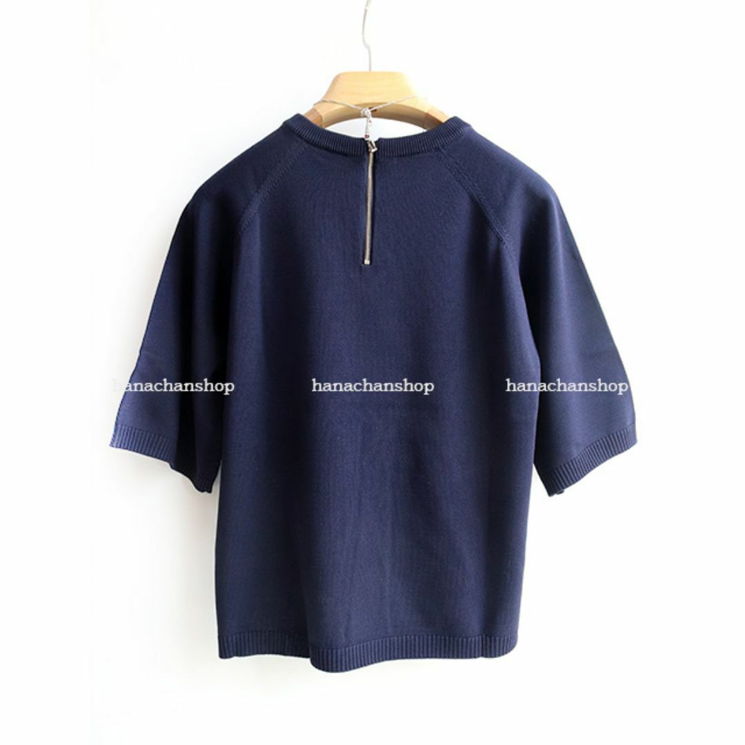 定価10800円【新品】スコットクラブ ヤマダヤ★バックZIPサマーニット・紺 定価10800円【新品】スコットクラブ ヤマダヤ★バックZIPサマーニット・紺