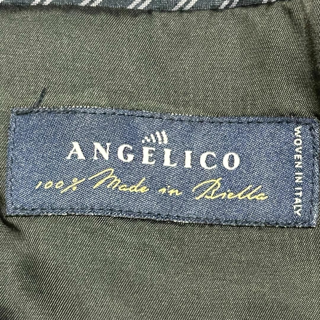 イタリア製生地 ANGELICO チェック柄 テーラードジャケット S ネイビー メンズのジャケット/アウター(テーラードジャケット)の商品写真