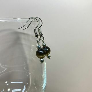 ピアス　キャッツアイピアス(ダークブラウン)  パワーストーンピアス S (ピアス)