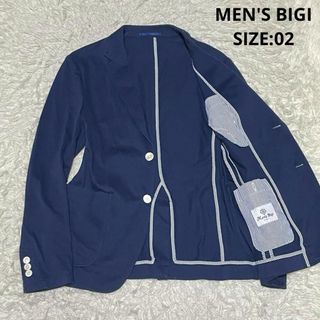 メンズビギ(MEN'S BIGI)の春夏 MEN'S BIGI FIRST アンコンジャケット テーラード ネイビー(テーラードジャケット)