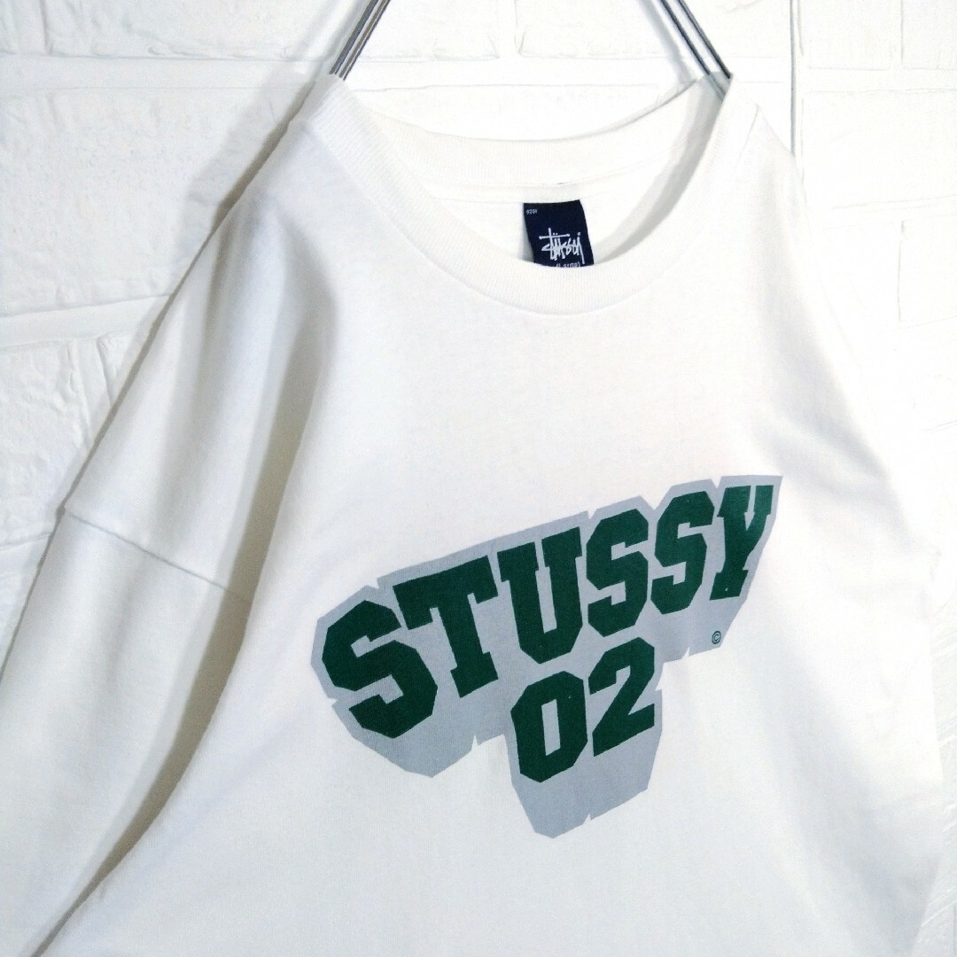 STUSSY(ステューシー)の【STUSSY】90s'紺タグ USA製　カレッジ　グリーンビッグロゴ　Tシャツ メンズのトップス(Tシャツ/カットソー(半袖/袖なし))の商品写真