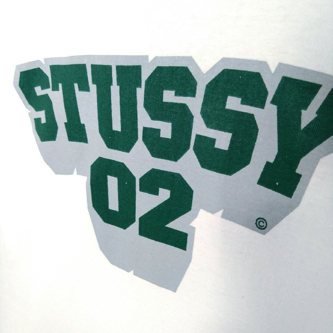 STUSSY(ステューシー)の【STUSSY】90s'紺タグ USA製　カレッジ　グリーンビッグロゴ　Tシャツ メンズのトップス(Tシャツ/カットソー(半袖/袖なし))の商品写真