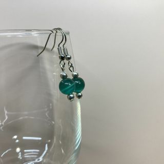 ピアス　キャッツアイピアス(ダークグリーン)  パワーストーンピアス S (ピアス)