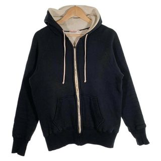 ウエアハウス(WAREHOUSE)のWAREHOUSE ウエアハウス ジップアップ スウェットパーカー サーマル ブラック Size 42(パーカー)