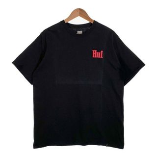 HUF ハフ フロッキープリント Tシャツ ブラック Size L