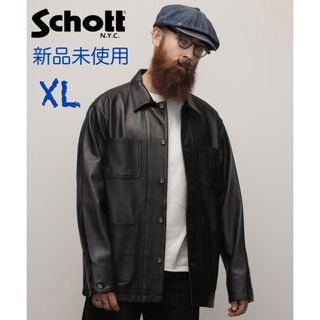 ショット(schott)のSchott ラム レザー カバーオール ジャケット  XL 新品未使用(レザージャケット)