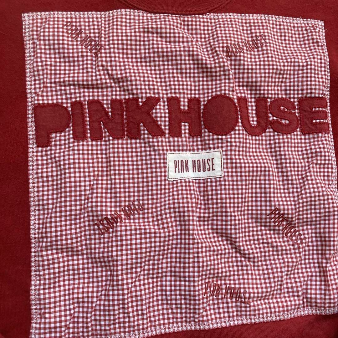 PINK HOUSE(ピンクハウス)のPINK HOUSE ピンクハウス スウェット Lサイズ 赤  ギンガムチェック レディースのトップス(トレーナー/スウェット)の商品写真