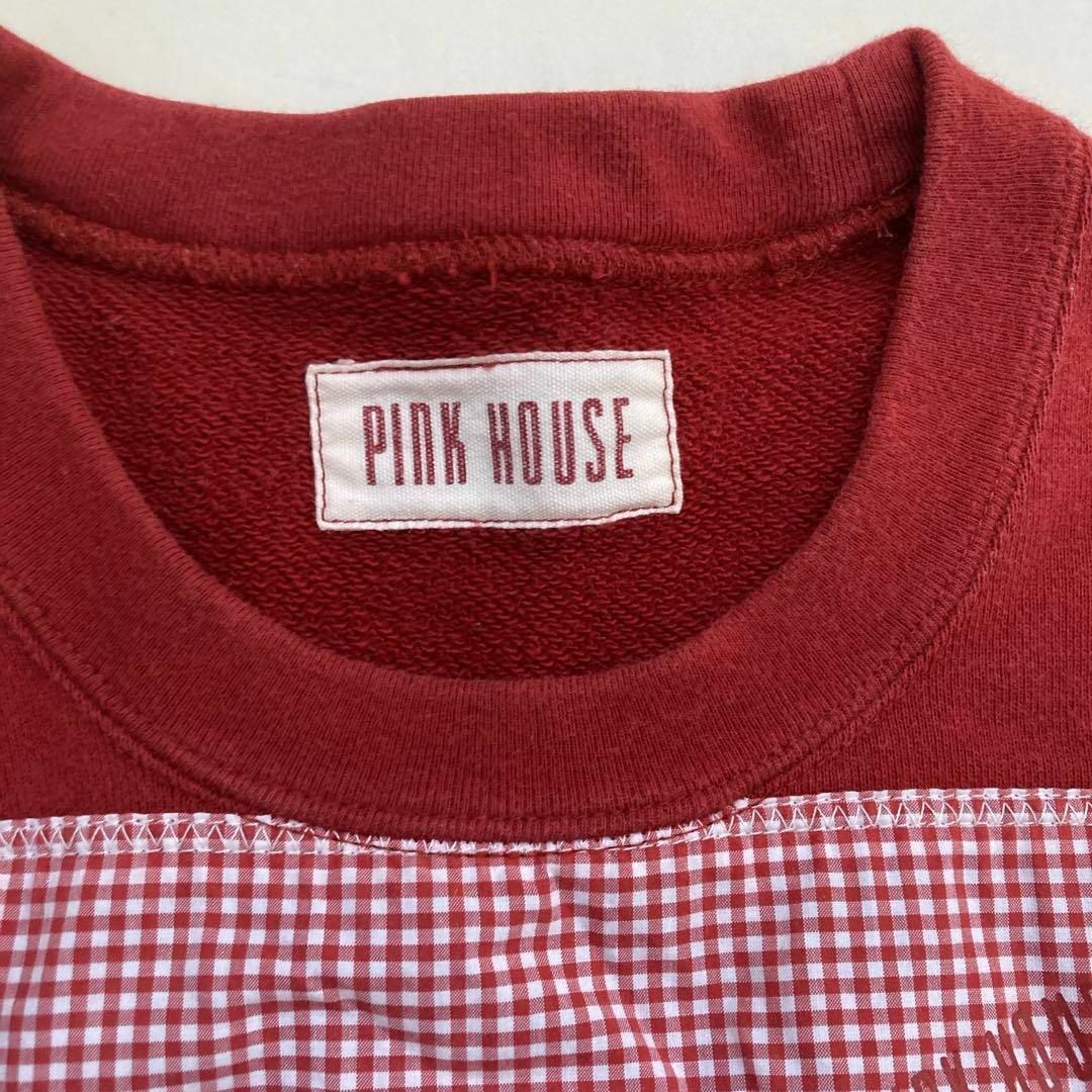 PINK HOUSE(ピンクハウス)のPINK HOUSE ピンクハウス スウェット Lサイズ 赤  ギンガムチェック レディースのトップス(トレーナー/スウェット)の商品写真