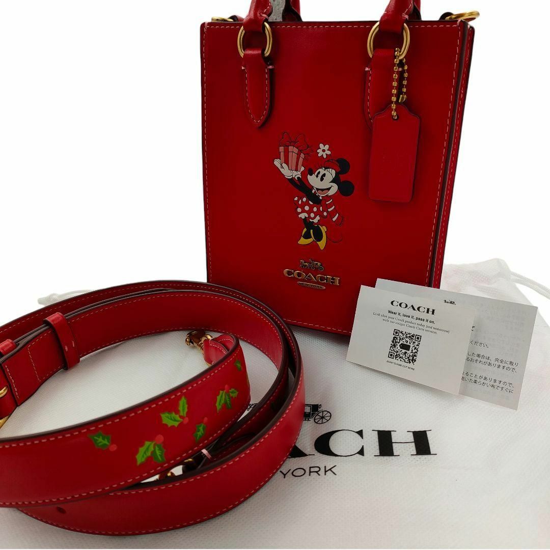 COACH(コーチ)の新品未使用 コーチ ミニー 2way ショルダーバッグ ミニバッグ レザー 赤 レディースのバッグ(ショルダーバッグ)の商品写真