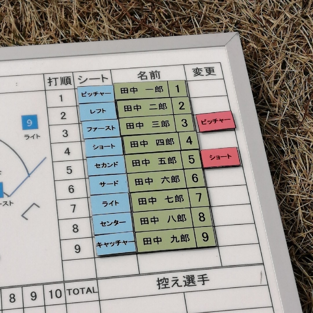 スコア、アナウンスの強い味方　メンバーボード　マグネット付き　記名なし スポーツ/アウトドアの野球(その他)の商品写真