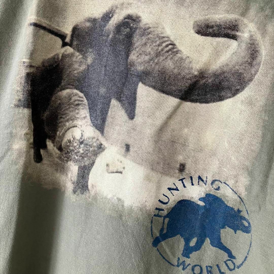 HUNTING WORLD(ハンティングワールド)のハンティングワールド 42サイズ ロゴTシャツ アニマル柄 ゾウ レディースのトップス(Tシャツ(半袖/袖なし))の商品写真