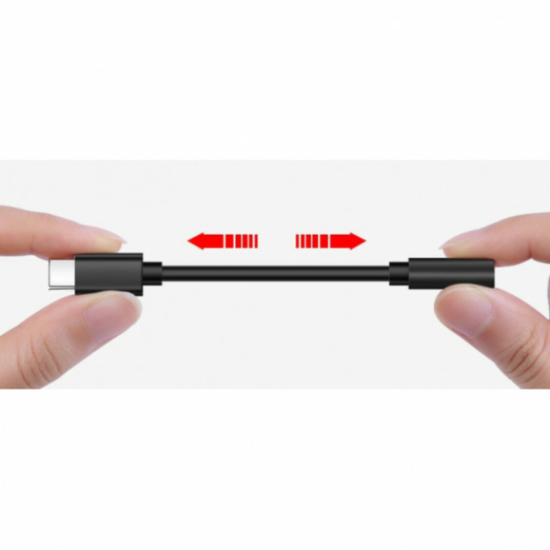 USB タイプC アナログ イヤホンジャック アンドロイド 変換 アダプタ 黒 スマホ/家電/カメラのスマホアクセサリー(ストラップ/イヤホンジャック)の商品写真