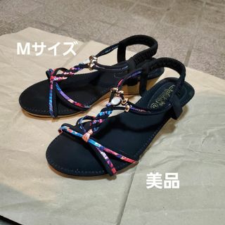 カヒコ(KAHIKO)の【美品】ビジュー付サンダル　ウエッジソール(サンダル)