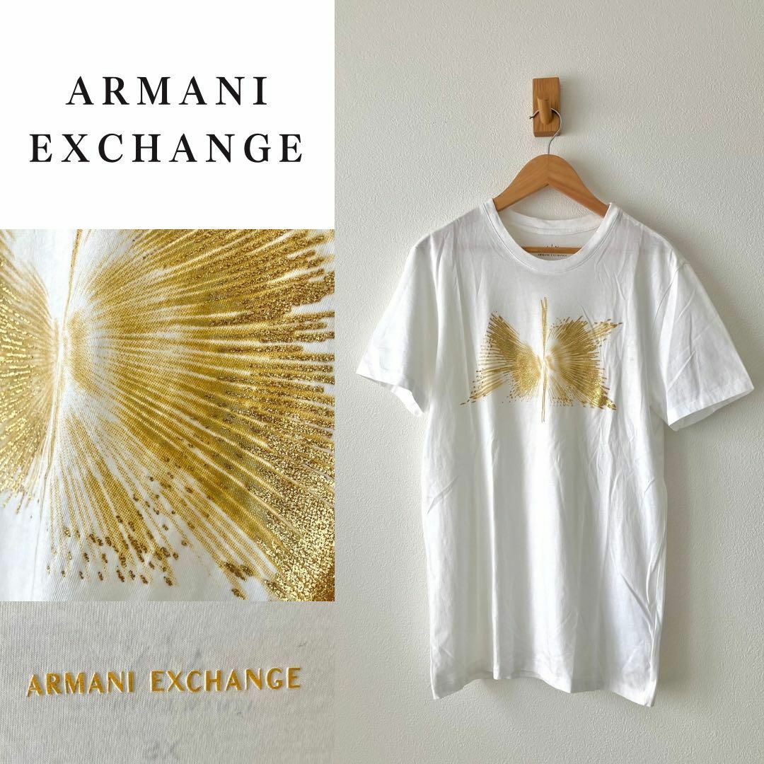 ARMANI EXCHANGE(アルマーニエクスチェンジ)のアルマーニエクスチェンジ Tシャツ カットソー 白 プリント ブランドTシャツ レディースのトップス(Tシャツ(半袖/袖なし))の商品写真