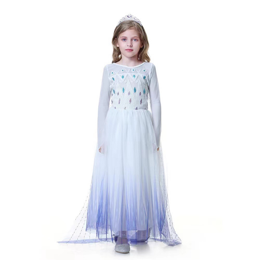 CE2水色プリンセスドレス女の子コスプレドレス120サイズ キッズ/ベビー/マタニティのキッズ服女の子用(90cm~)(ドレス/フォーマル)の商品写真